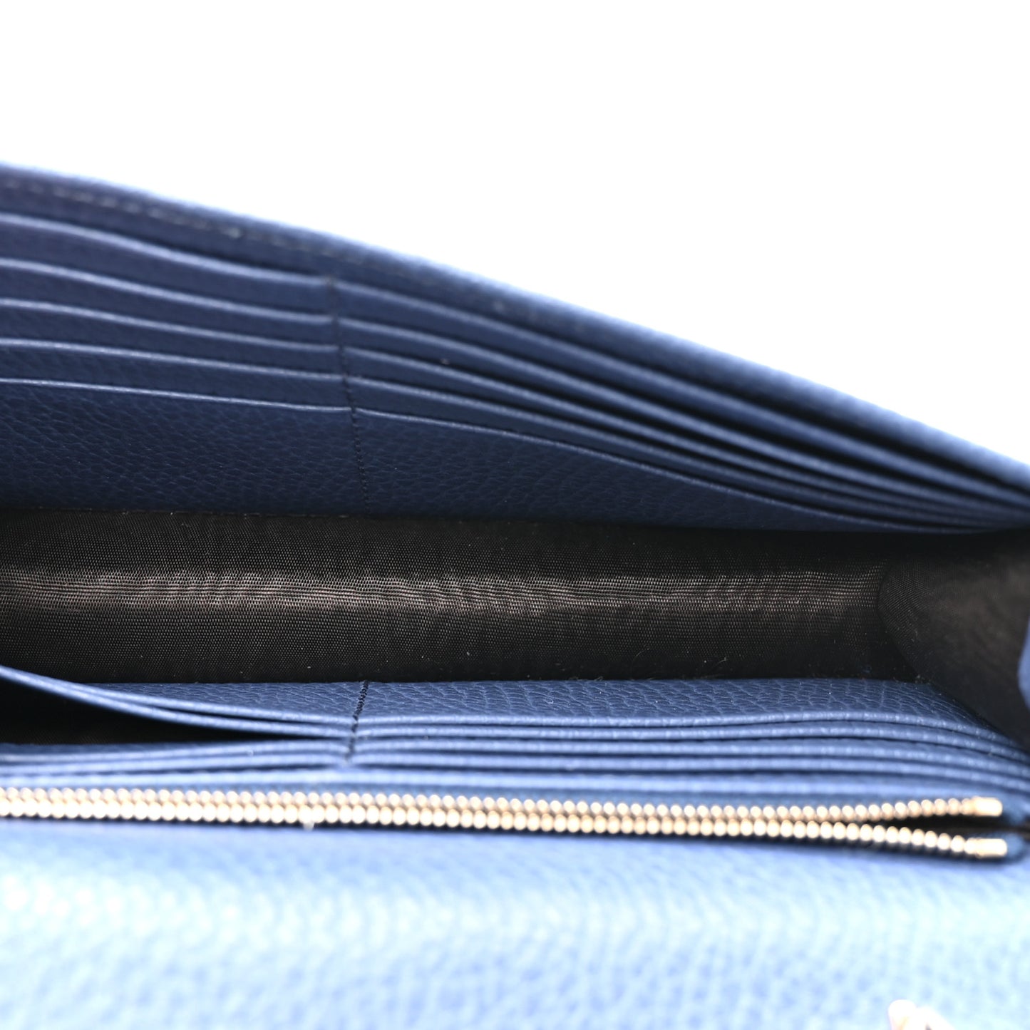 Dollar Calfskin Interlocking G Chain Wallet Caspian