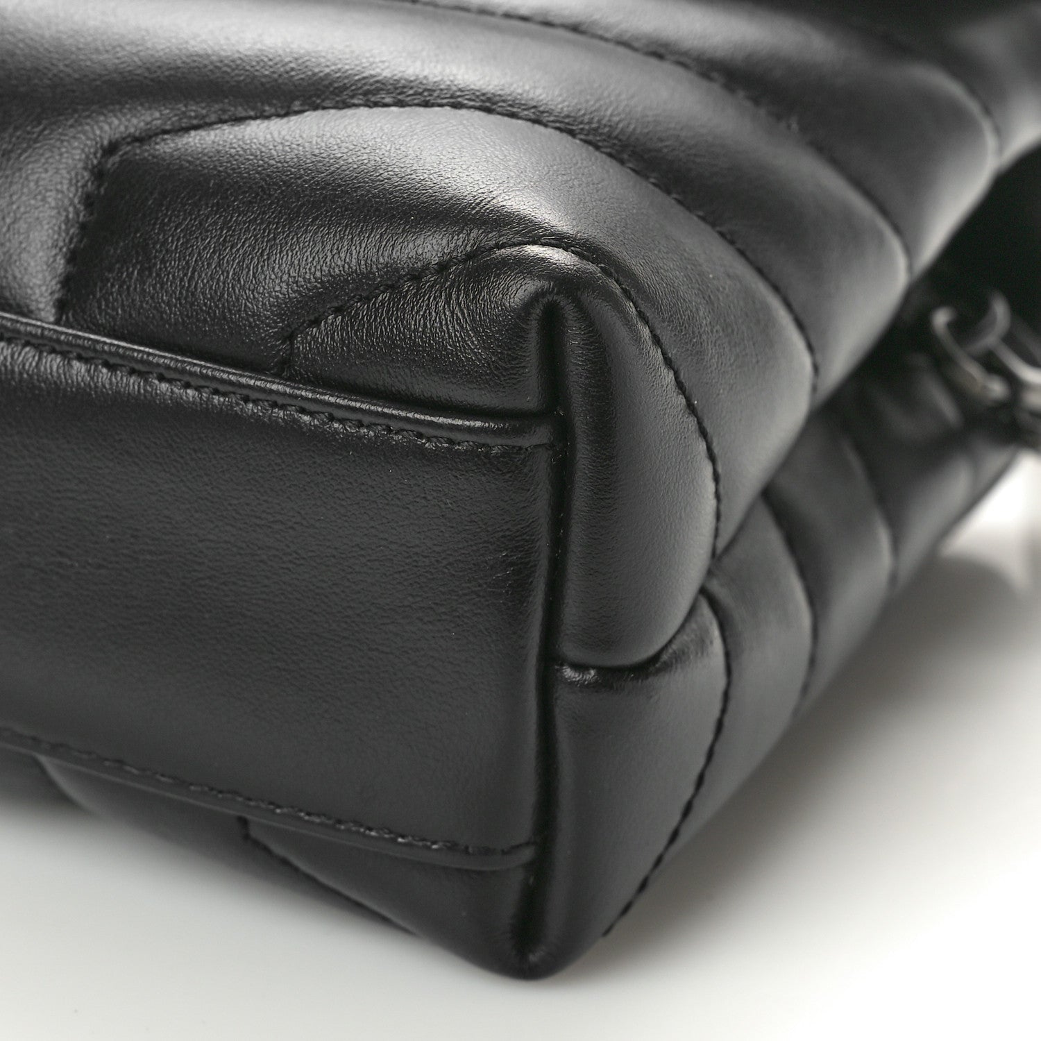 Saint Laurent Calfskin Y Quilted Monogram Monochrome Toy Loulou Crossbody Bag Black 10 of 10