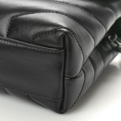 Saint Laurent Calfskin Y Quilted Monogram Monochrome Toy Loulou Crossbody Bag Black 10 of 10