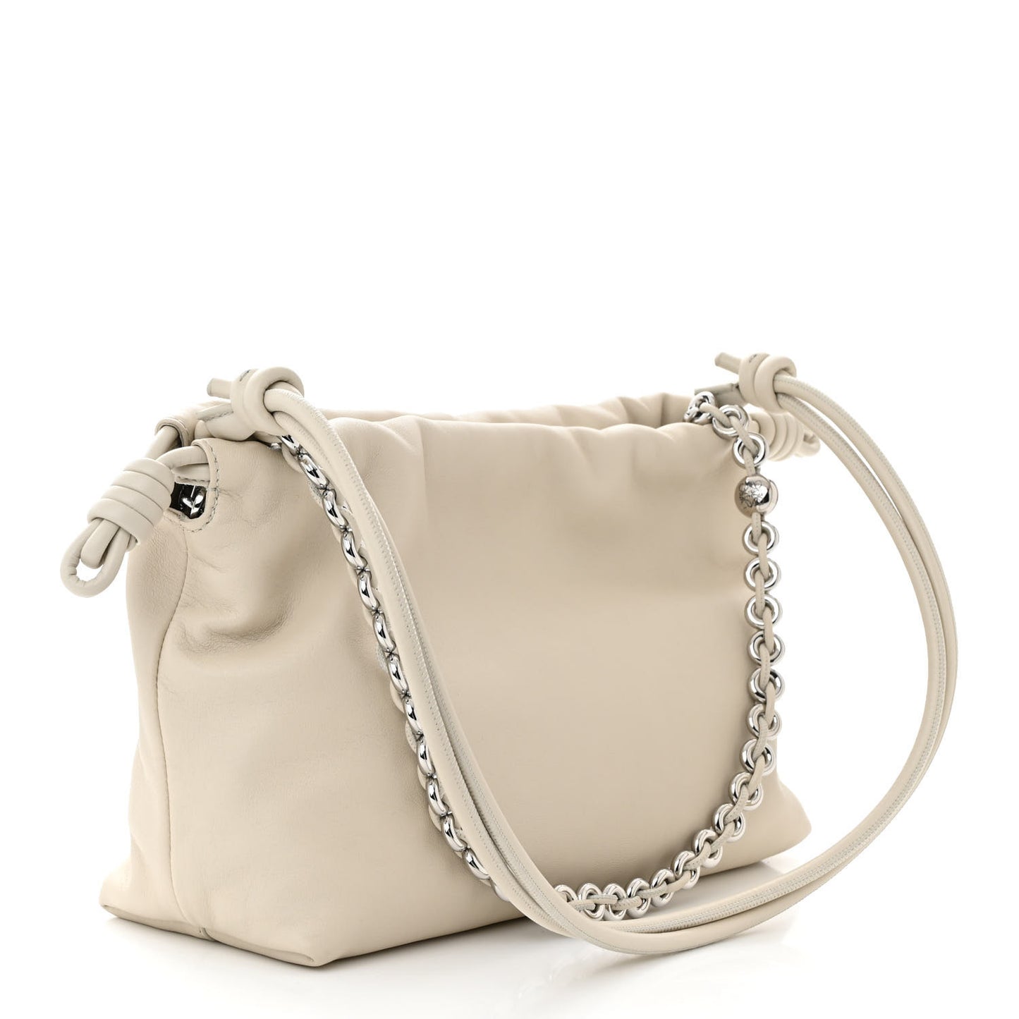 Mellow Nappa Medium Donut Chain Flamenco Knot Clutch Sea Salt