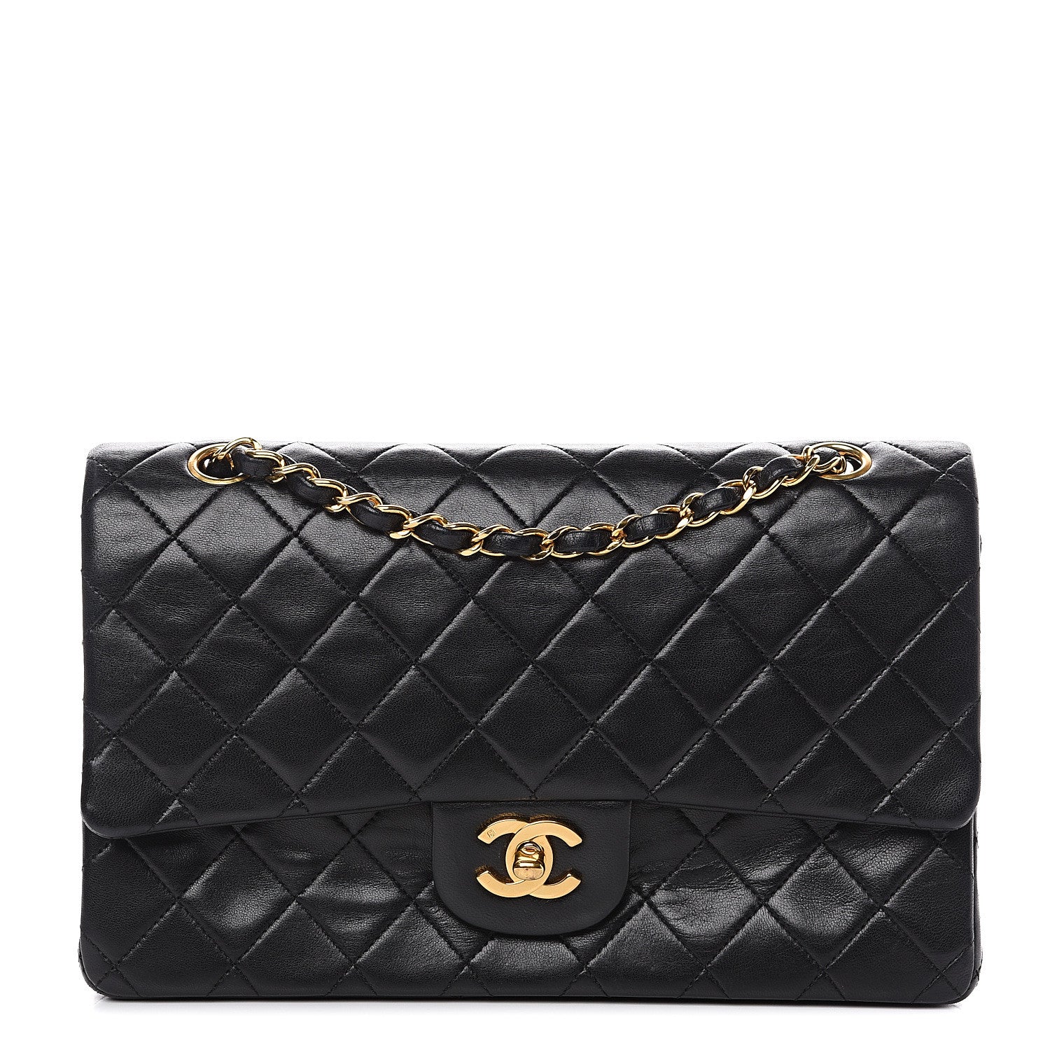 Chanel Lambskin Quilted Medium Double Flap Black 1 of 17