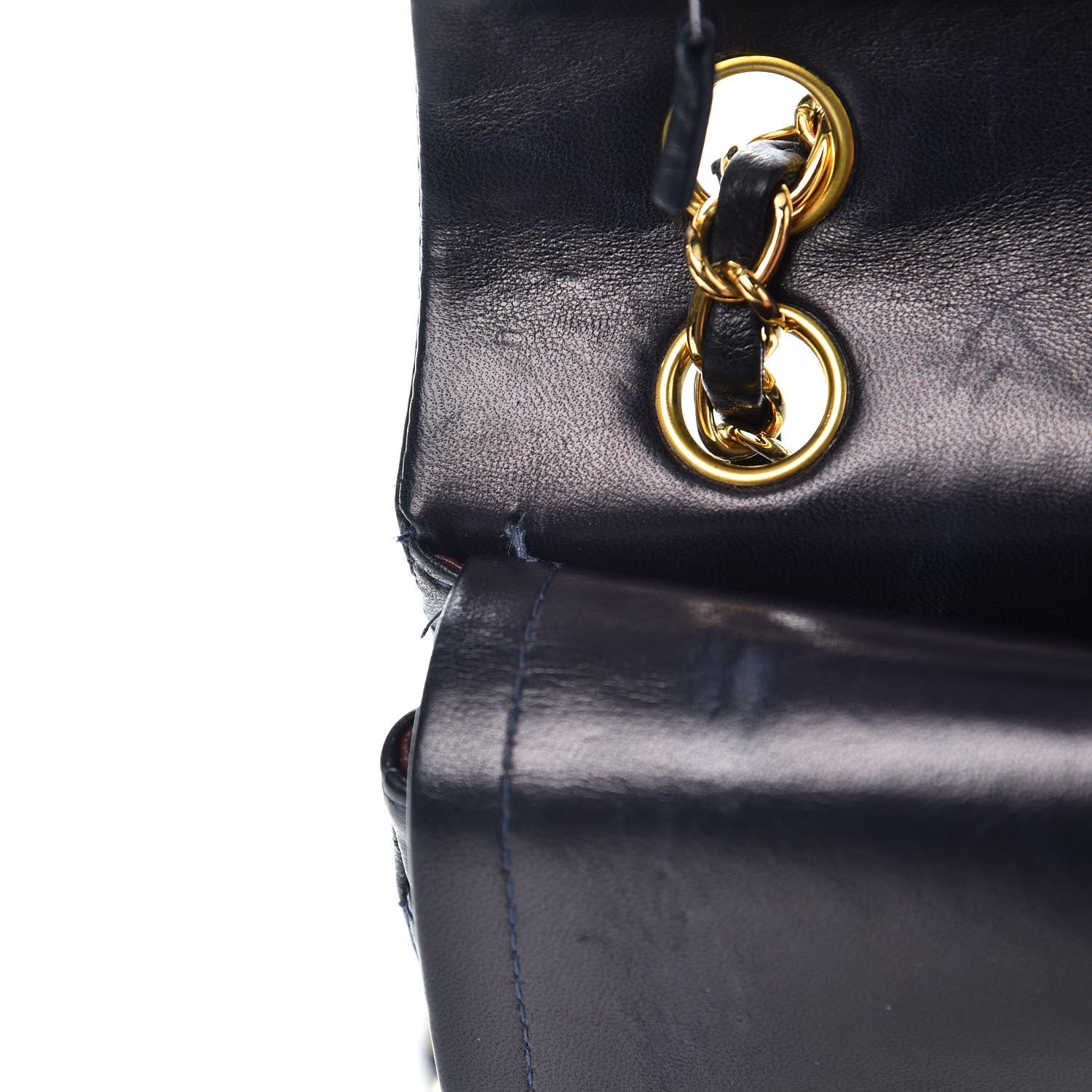 Chanel Lambskin Quilted Small Double Flap Navy 14 of 15
