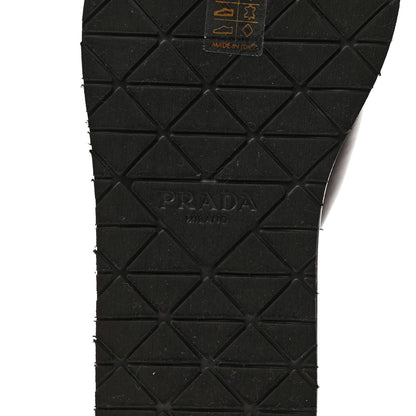 Prada Nappa Soft Padded Metal Triangle Logo 35mm Thong Sandals 40 Black 6 of 9