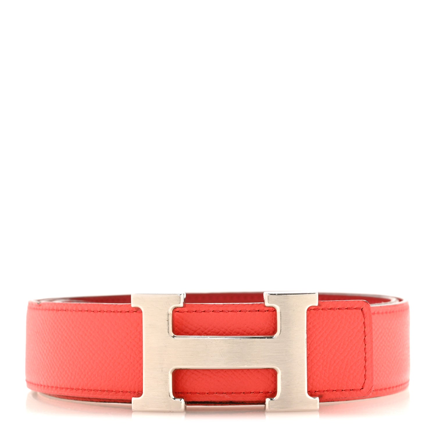 Hermes Swift Epsom 32mm H Belt 90 36 Vermillon Rose Jaipur 1 of 8
