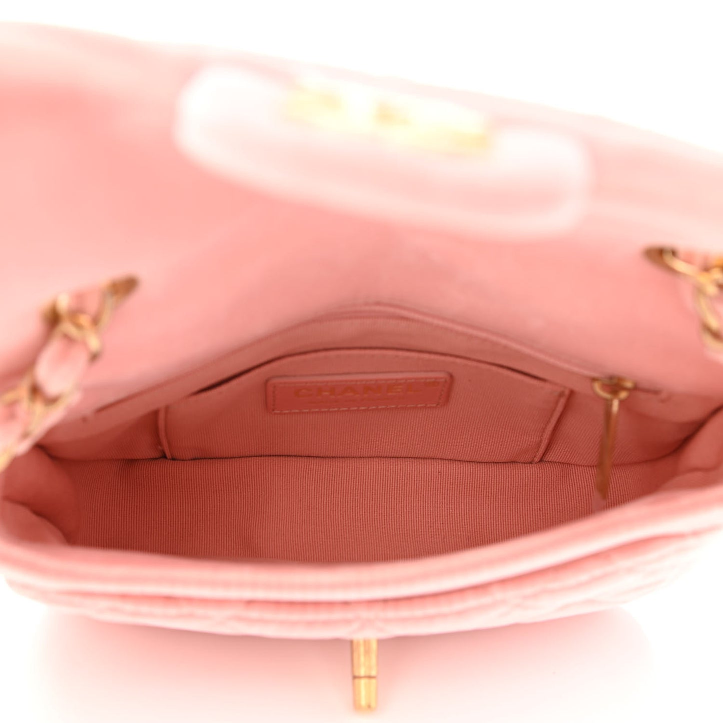 Velour Quilted Mini Double Frame Flap Rose