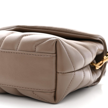Saint Laurent Calfskin Y Quilted Monogram Toy Loulou Crossbody Bag Taupe 10 of 13