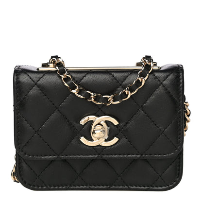 Chanel Lambskin Quilted Trendy CC Card Holder On Chain Black 1 of 12