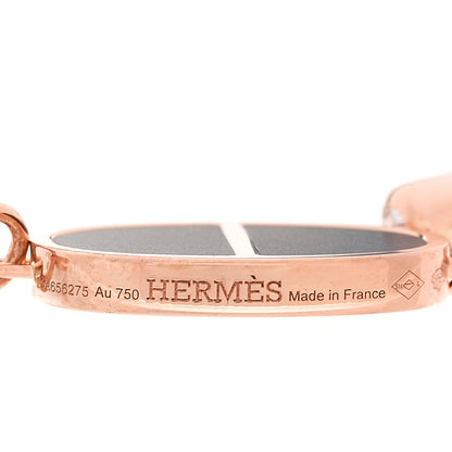 Hermes 18K Rose Gold Ceramic Diamond Chaine D'Ancre Verso Dangle Earrings Black White 4 of 5