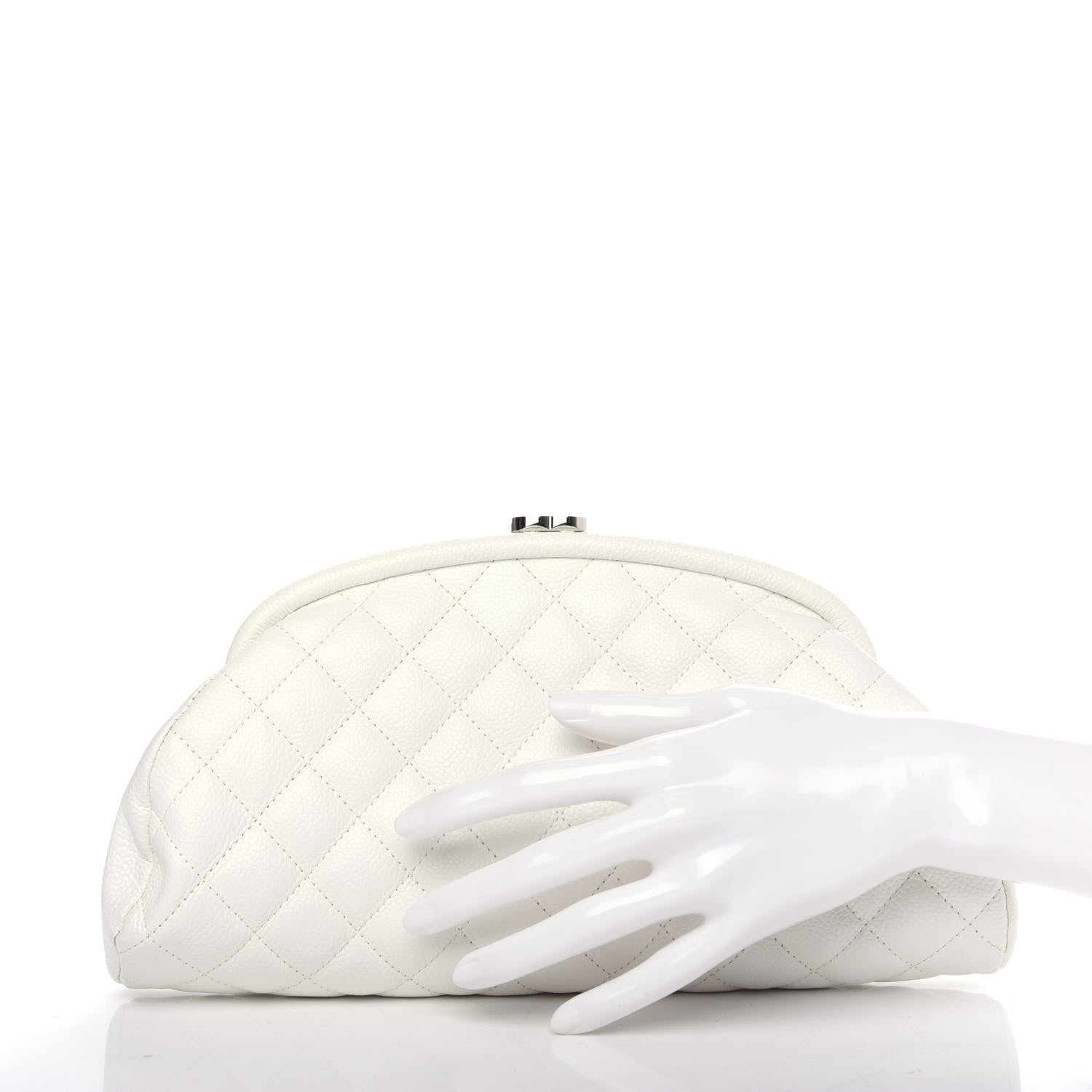 Chanel Caviar Quilted Timeless Clutch White 2 of 10
