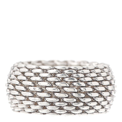 Tiffany Sterling Silver Somerset Mesh Ring 49 5 1 of 4