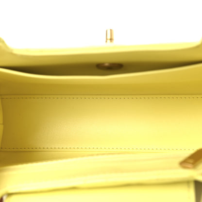 Chanel Shiny Aged Calfskin Quilted Nano Kelly Shopper Light Yellow 5 of 10