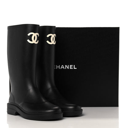 Chanel Caoutchouk CC High Boots 37 Black 8 of 8