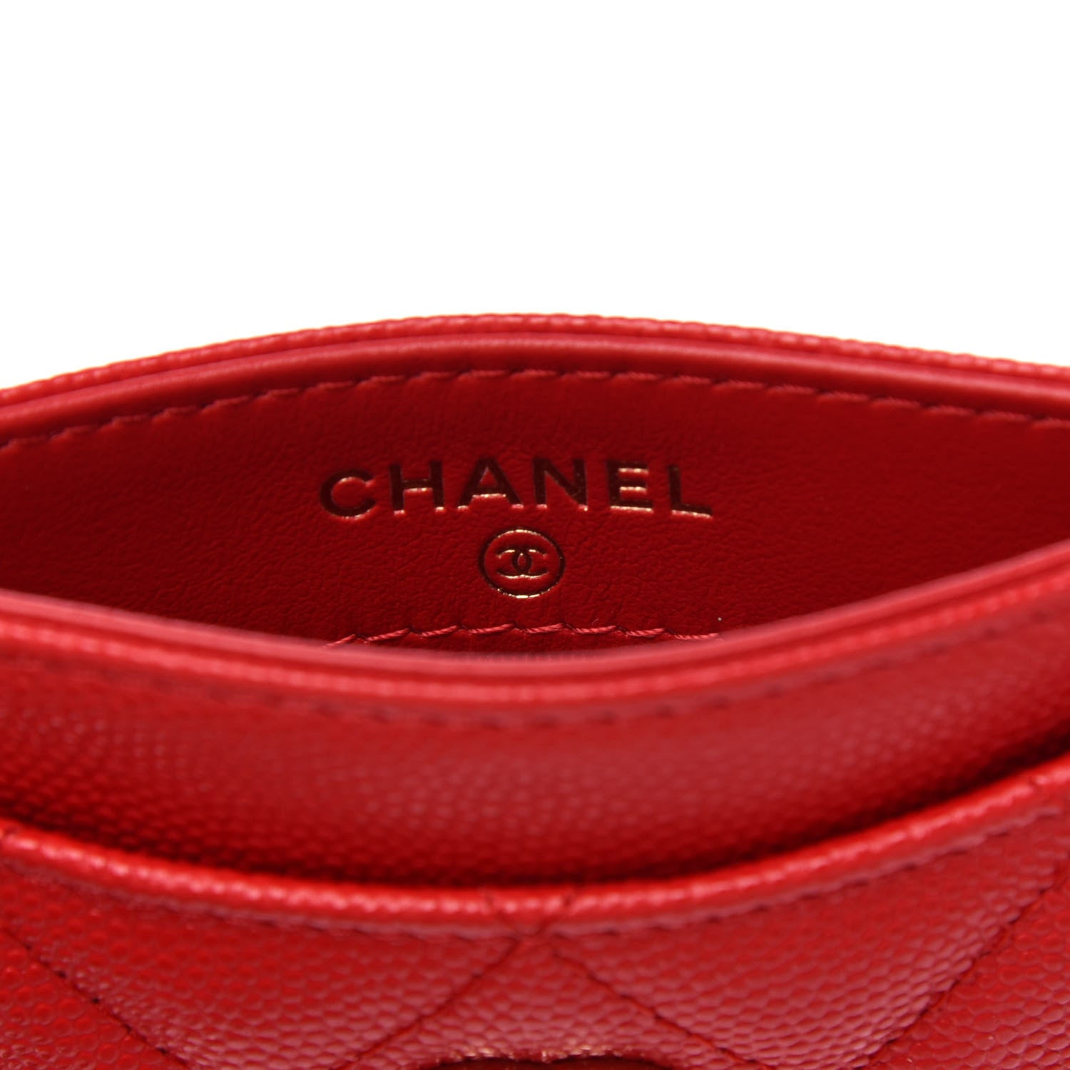 Chanel Caviar Quilted Card Holder Red 6 of 9