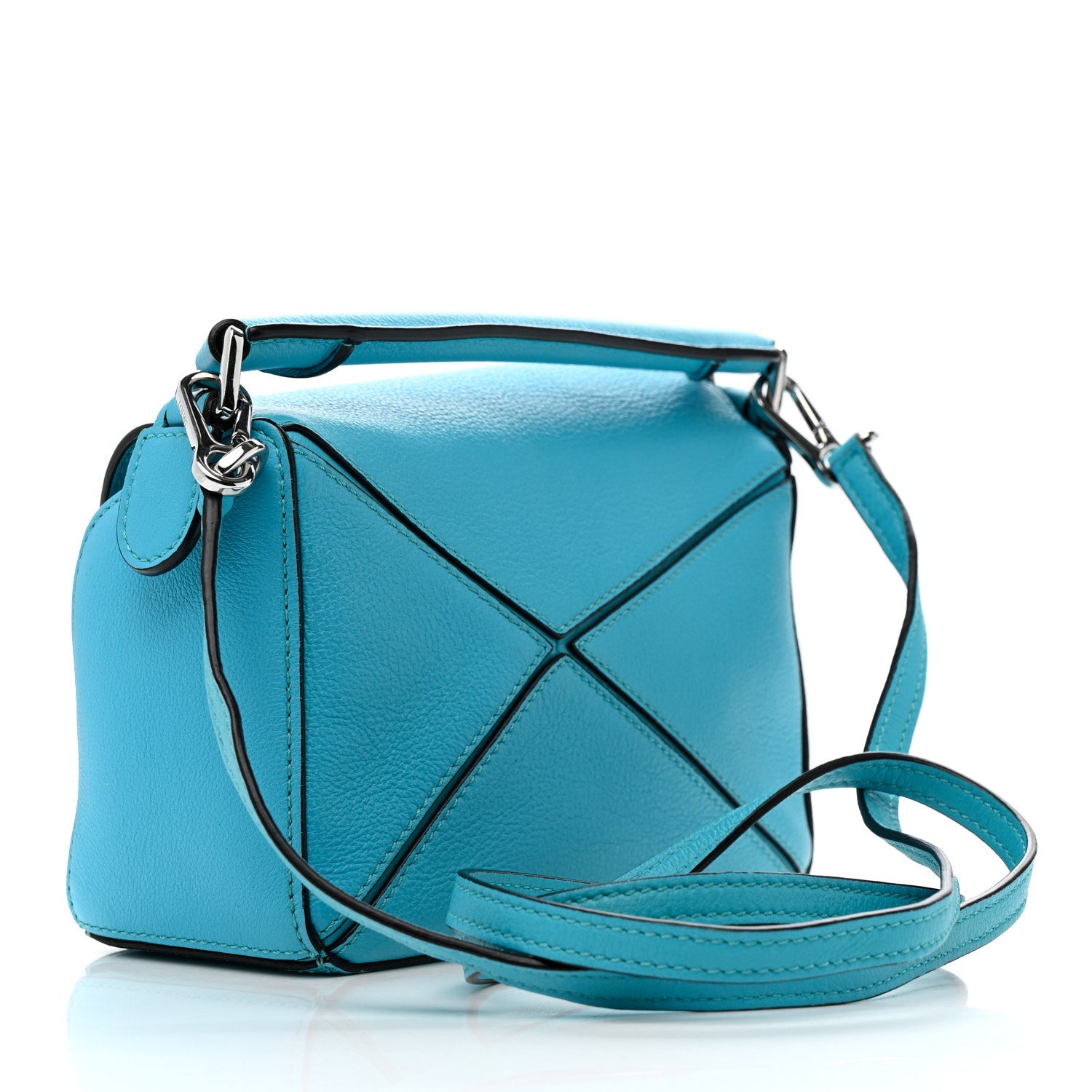 Loewe Calfskin Mini Puzzle Bag Cyan 3 of 10