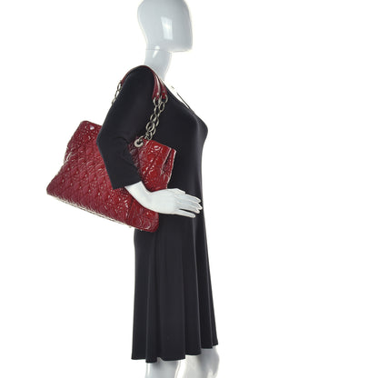 Christian Dior Patent Cannage Large Dior Soft Shopping Tote Red 2 of 6