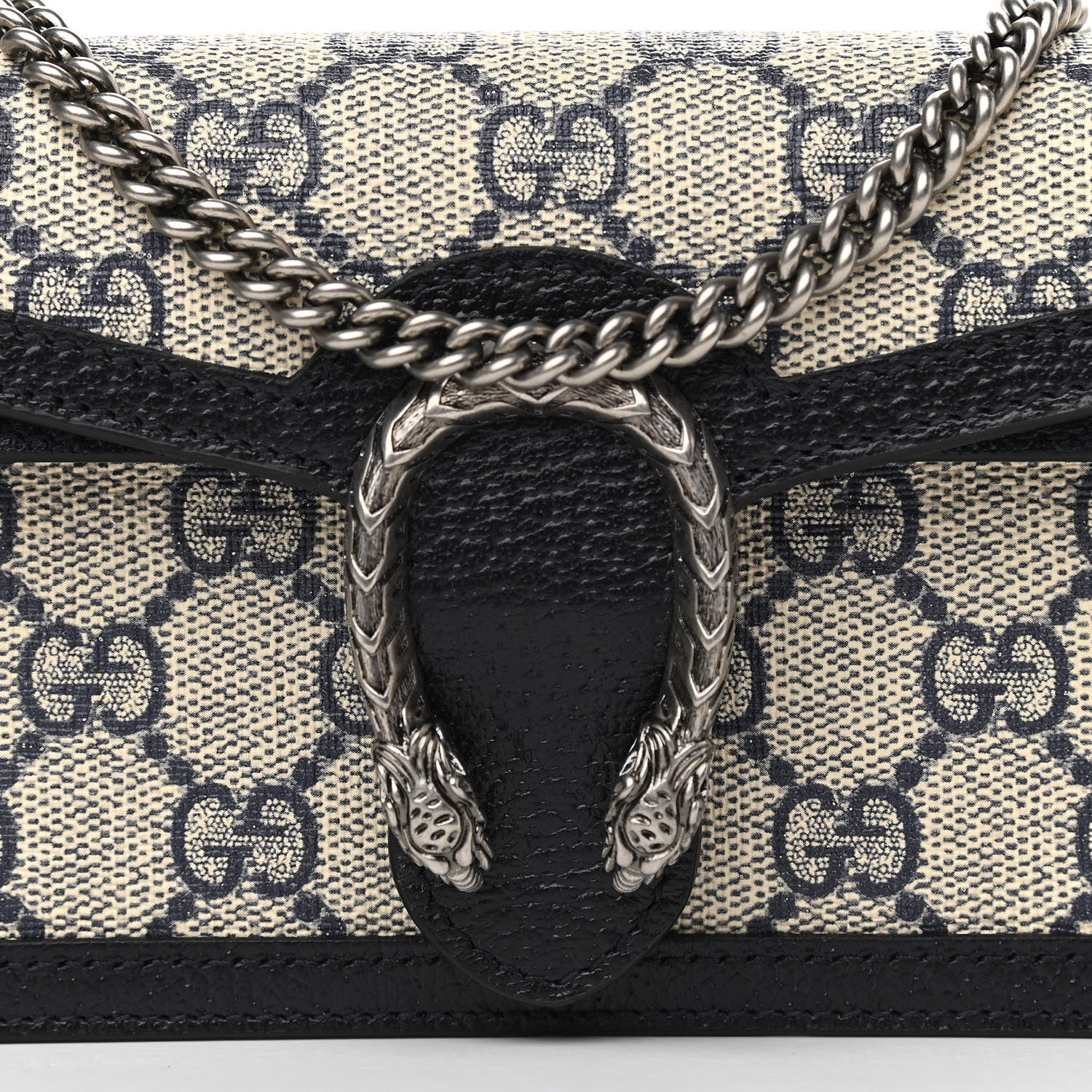Gucci GG Supreme Monogram Textured Dollar Calfskin Super Mini Dionysus Shoulder Bag Beige Blue 8 of 11