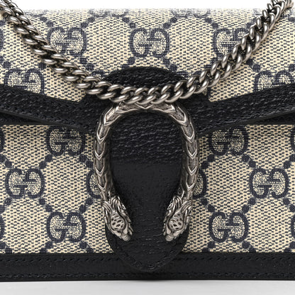 Gucci GG Supreme Monogram Textured Dollar Calfskin Super Mini Dionysus Shoulder Bag Beige Blue 8 of 11
