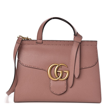Gucci Calfskin Small GG Marmont Top Handle Bag Rosy Phard 1 of 11