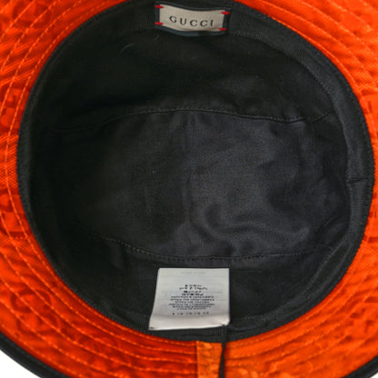 Gucci Econyl Nylon Monogram Off The Grid Bucket Hat M Orange Black 6 of 8