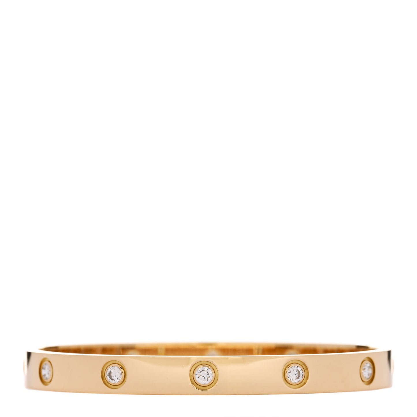 18K Yellow Gold 10 Diamond LOVE Bracelet 17