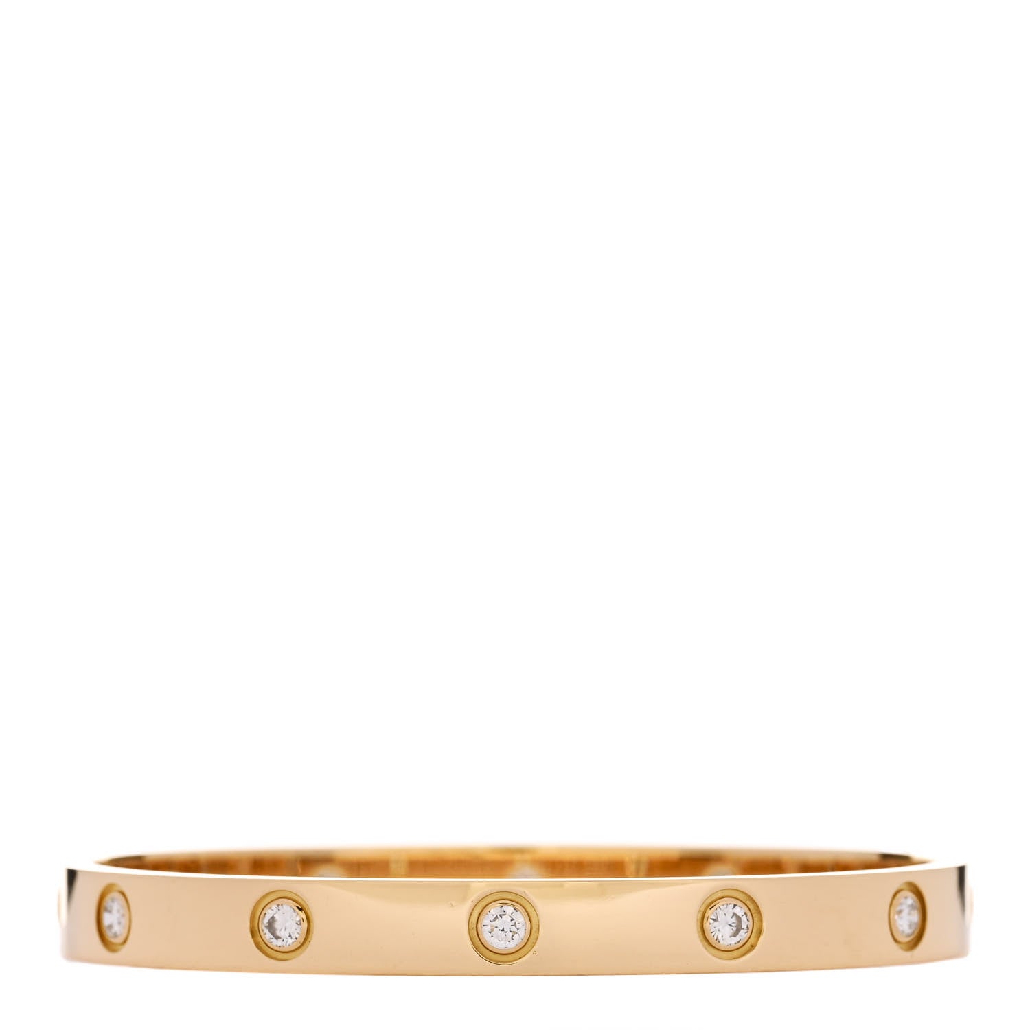 Cartier 18K Yellow Gold 10 Diamond LOVE Bracelet 17 2 of 6