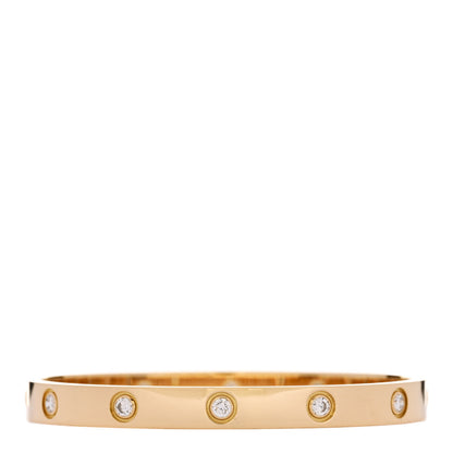 Cartier 18K Yellow Gold 10 Diamond LOVE Bracelet 17 2 of 6