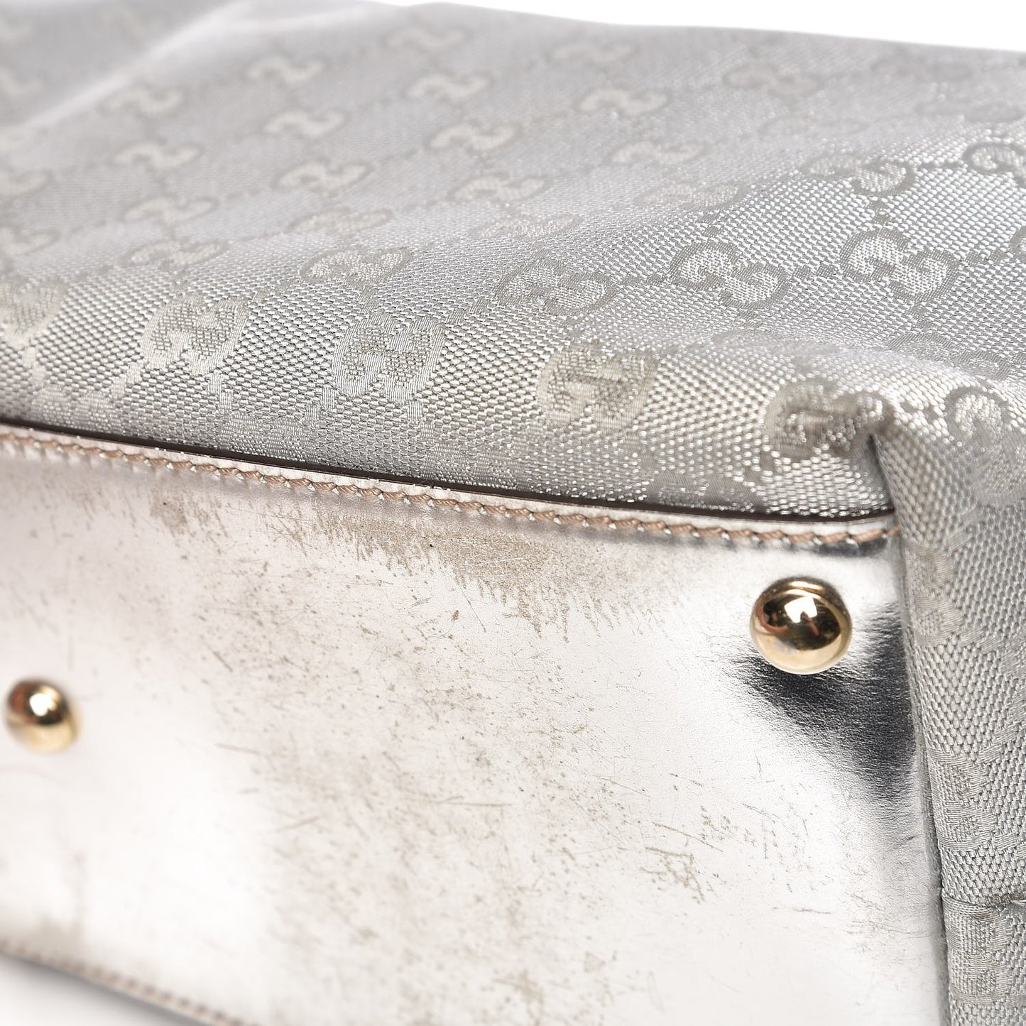 Metallic Monogram New Britt Medium Tote Silver