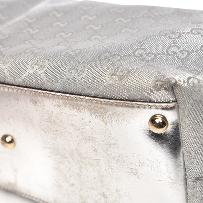 Gucci Metallic Monogram New Britt Medium Tote Silver 12 of 14