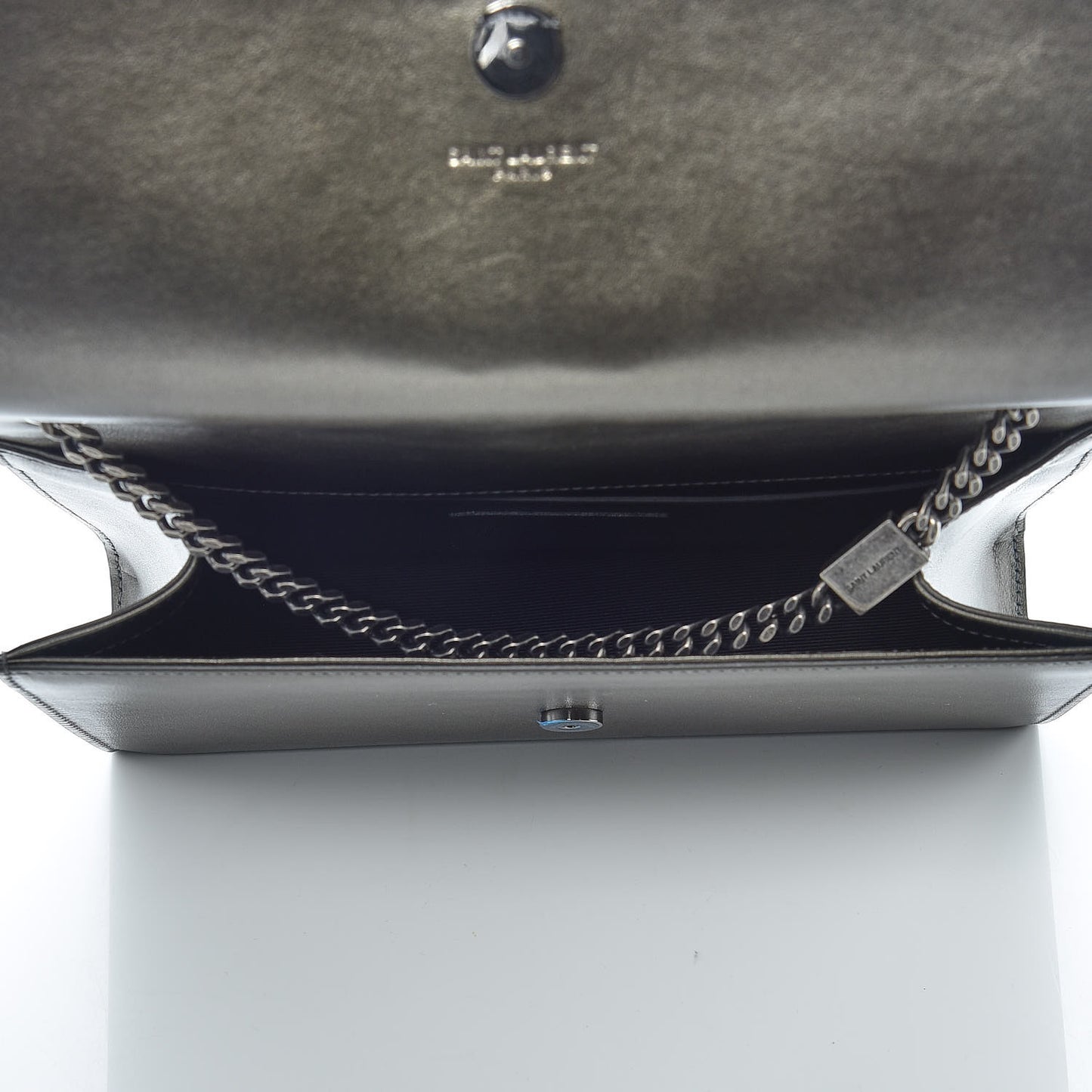 Ribbed Calfskin Medium Monogram Kate Satchel Anthracite