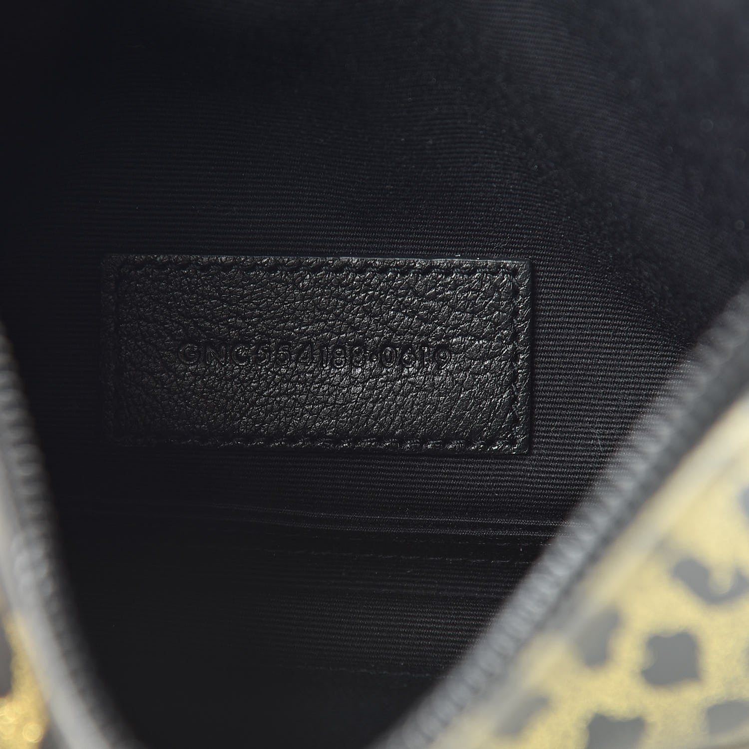 Saint Laurent Patent Glitter Leopard Monogram Zip Pouch Gold Black 7 of 7