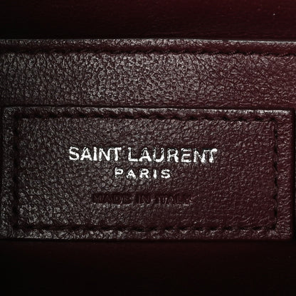 Saint Laurent Calfskin Crocodile Embossed Medium Classic Monogram Cassandra Top Handle Black Rouge Legion 6 of 9