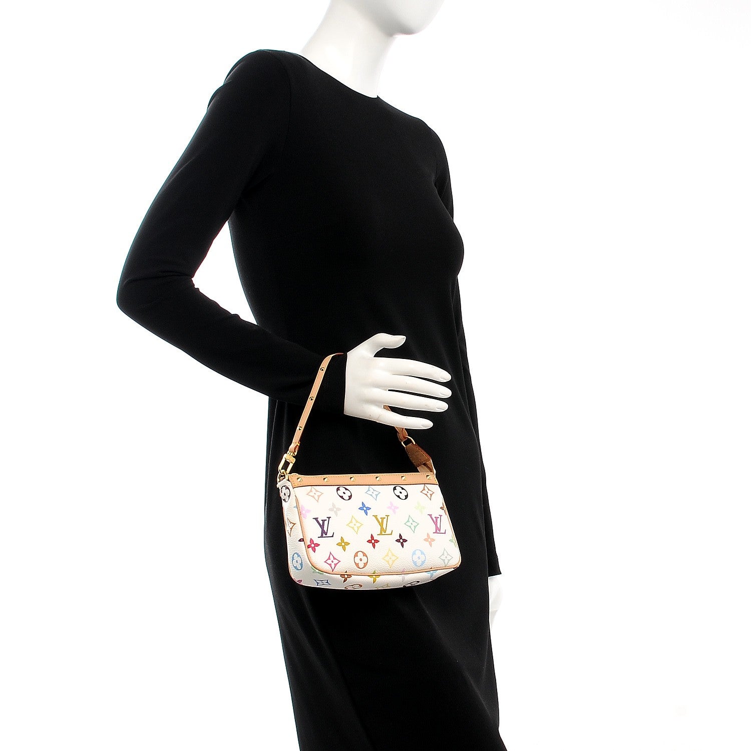 Louis Vuitton Monogram Multicolor Pochette Accessories White 2 of 9