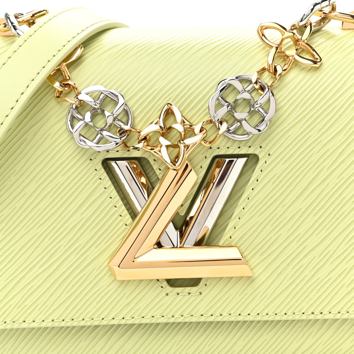 Louis Vuitton Epi Twist Flowers Chain Shoulder Bag Mini Light Green 8 of 10