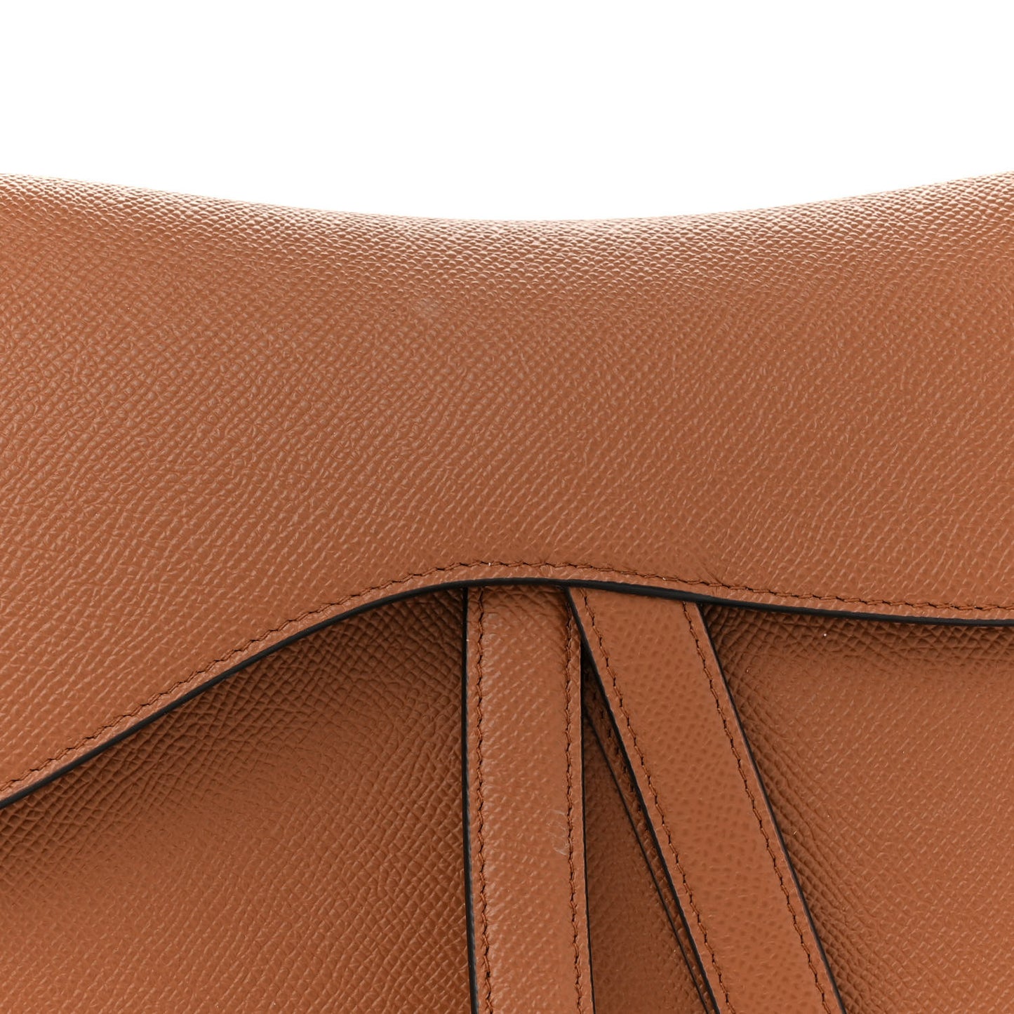 Grained Calfskin Saddle Bag Camello