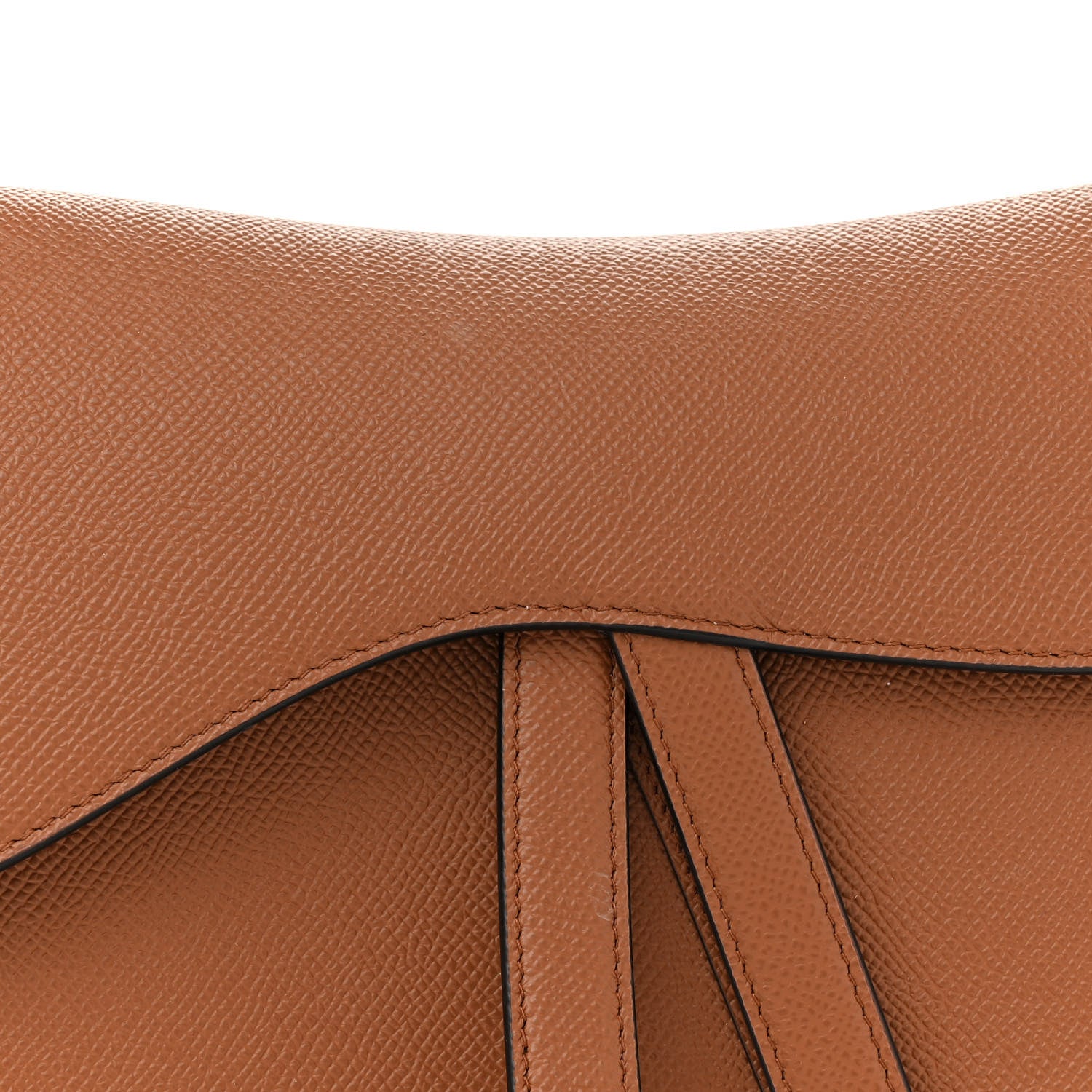 Christian Dior Grained Calfskin Saddle Bag Camello 8 of 10