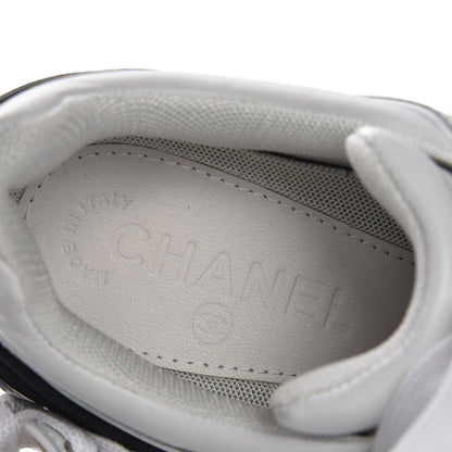 Chanel Calfskin Neoprene CC Sneakers 38.5 White Black 6 of 7