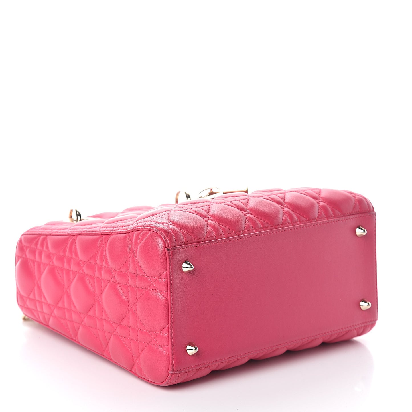 Lambskin Cannage Medium Lady Dior Fuchsia