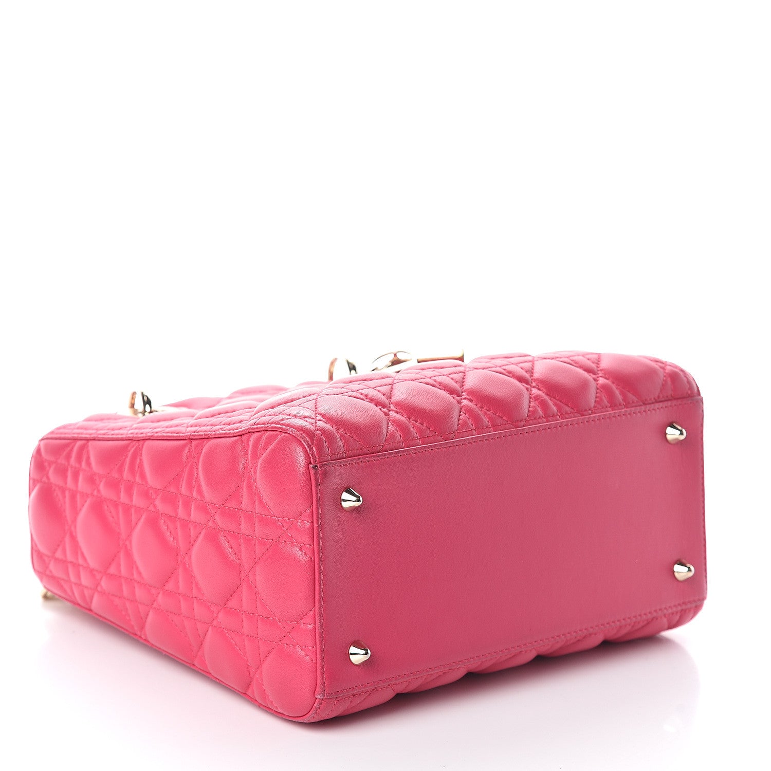 Christian Dior Lambskin Cannage Medium Lady Dior Fuchsia 3 of 7