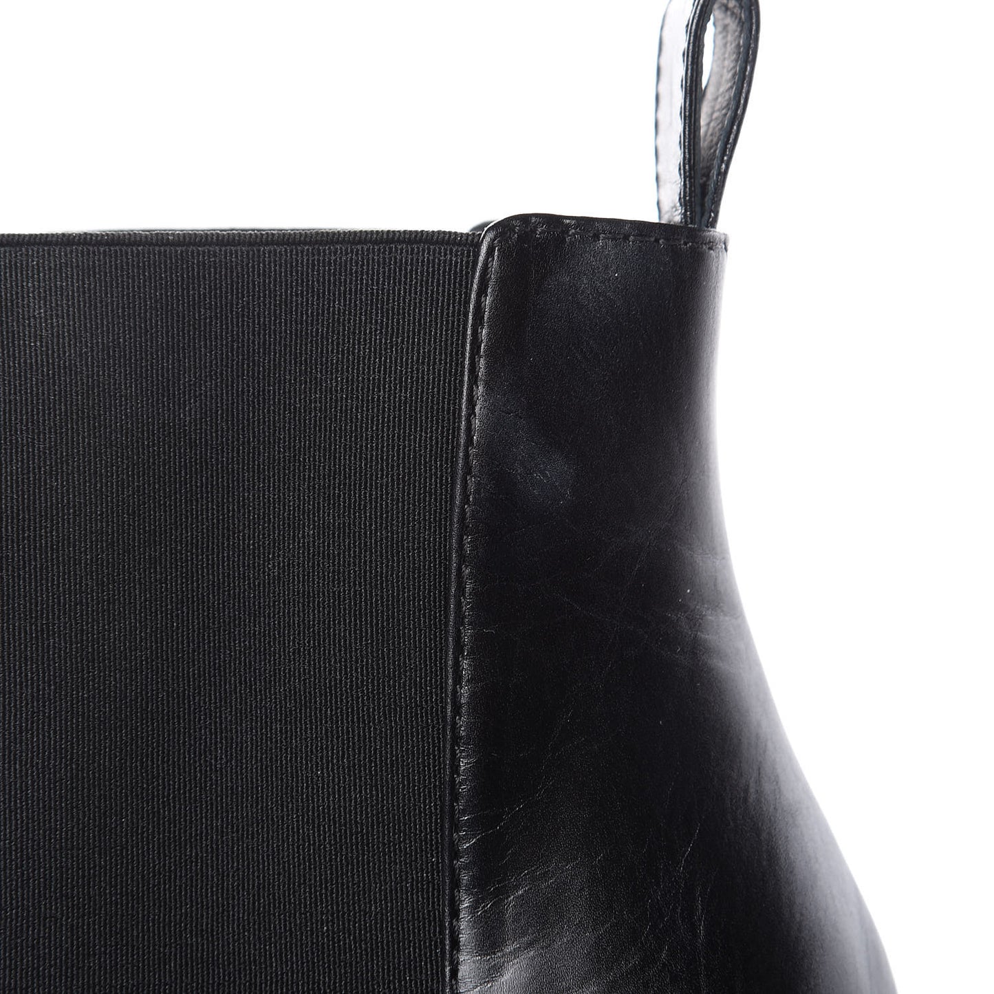 Calfskin Chain Around Elastic Boots 39 Black