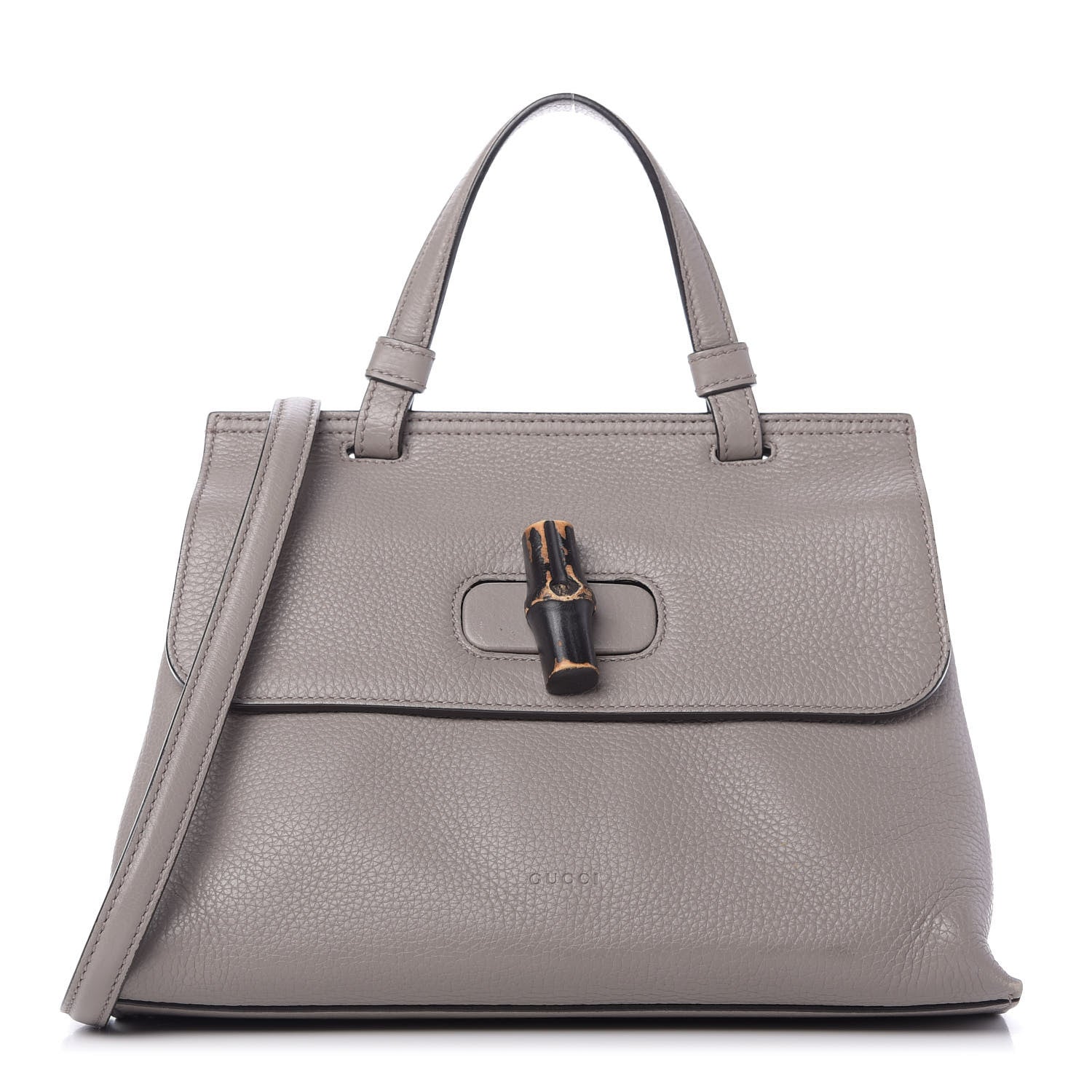Gucci Cellarius Calfskin Small Bamboo Daily Top Handle Bag Storm Grey 1 of 9