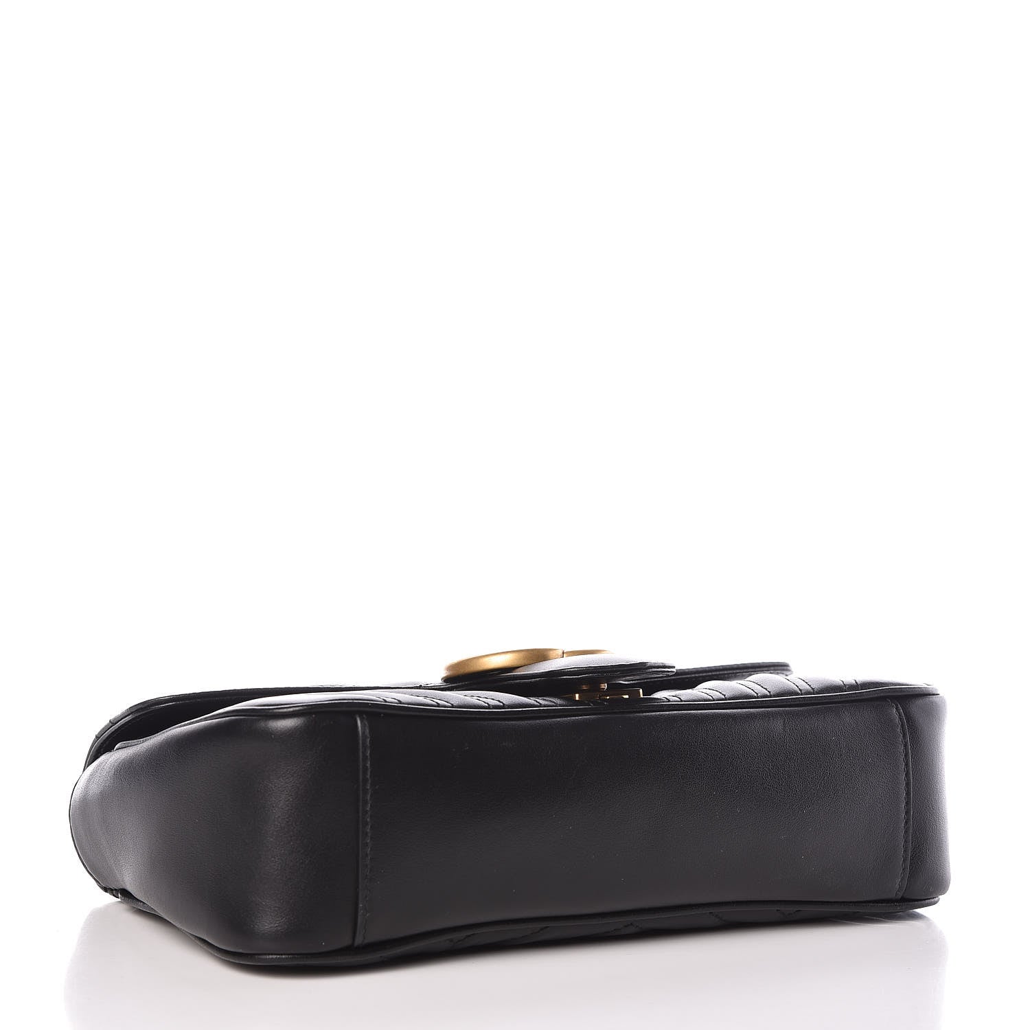 Gucci Calfskin Matelasse Small GG Marmont Shoulder Bag Black 4 of 11