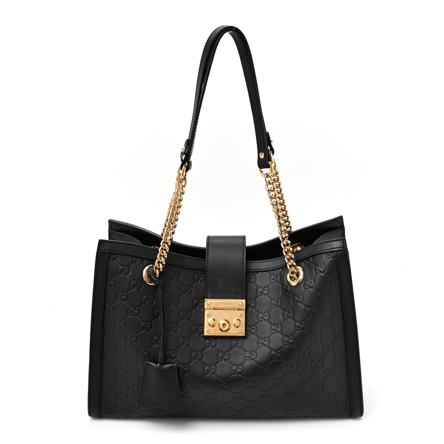 Gucci Guccissima Medium Padlock Tote Black 1 of 13