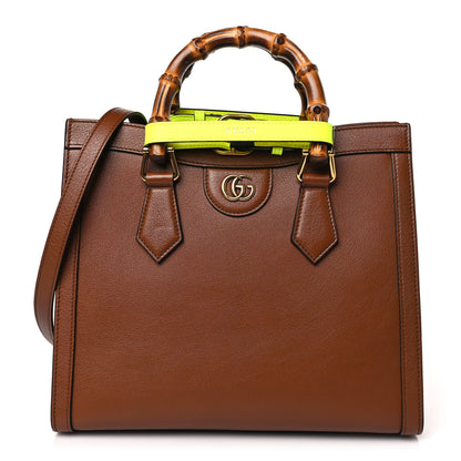 Gucci Wonka Grain Calfskin Small Diana Tote Bag Cuir Yellow Fluo 1 of 9