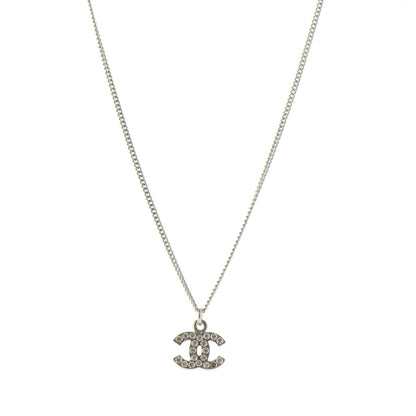 Chanel Crystal Timeless CC Necklace Silver 1 of 5