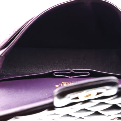 Chanel Lambskin Quilted Medium Double Flap Dark Purple 4 of 9
