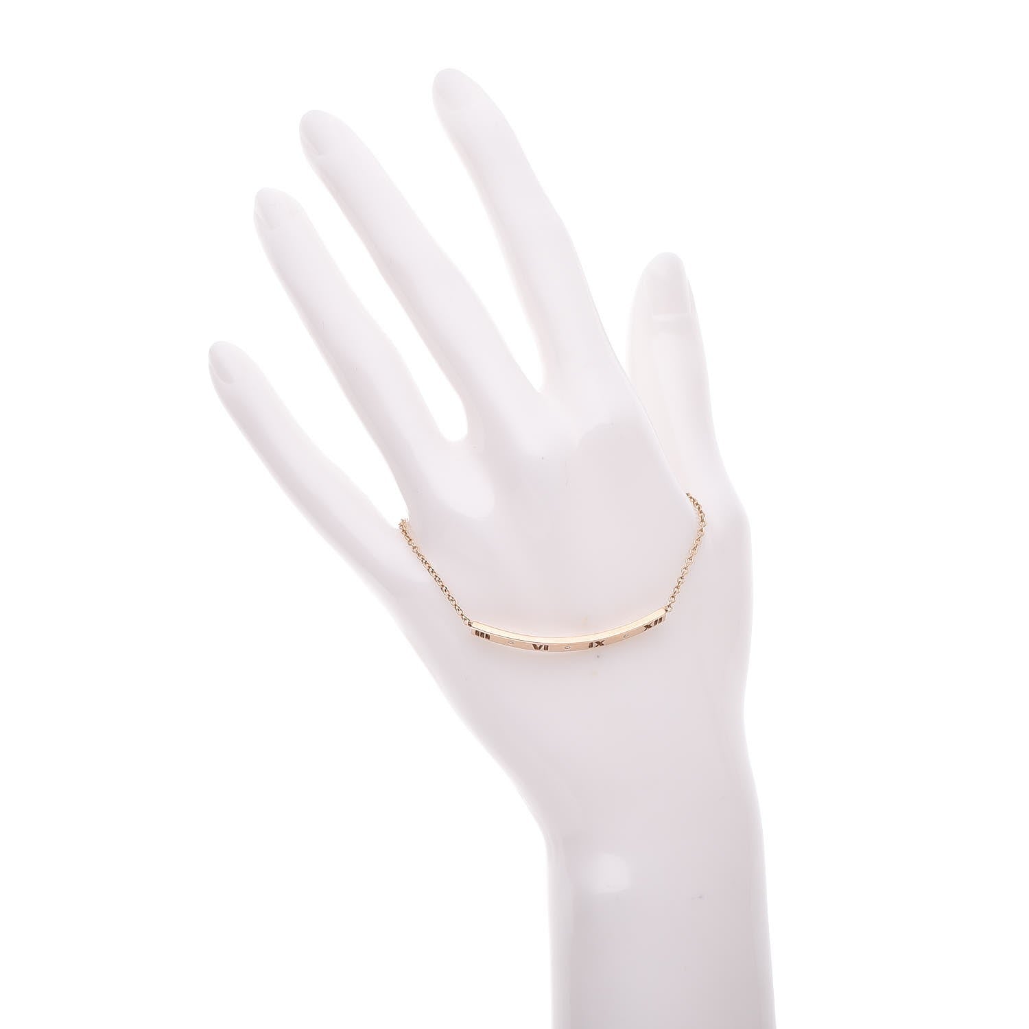 Tiffany 18K Rose Gold Diamond Atlas Bar Pierced Bracelet 2 of 5