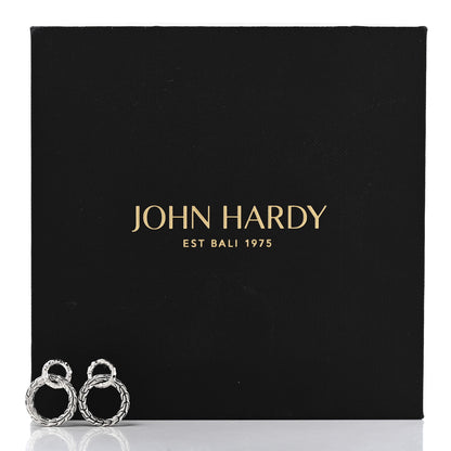John Hardy Sterling Silver Carved Chain Interlink Stud Earrings 6 of 6