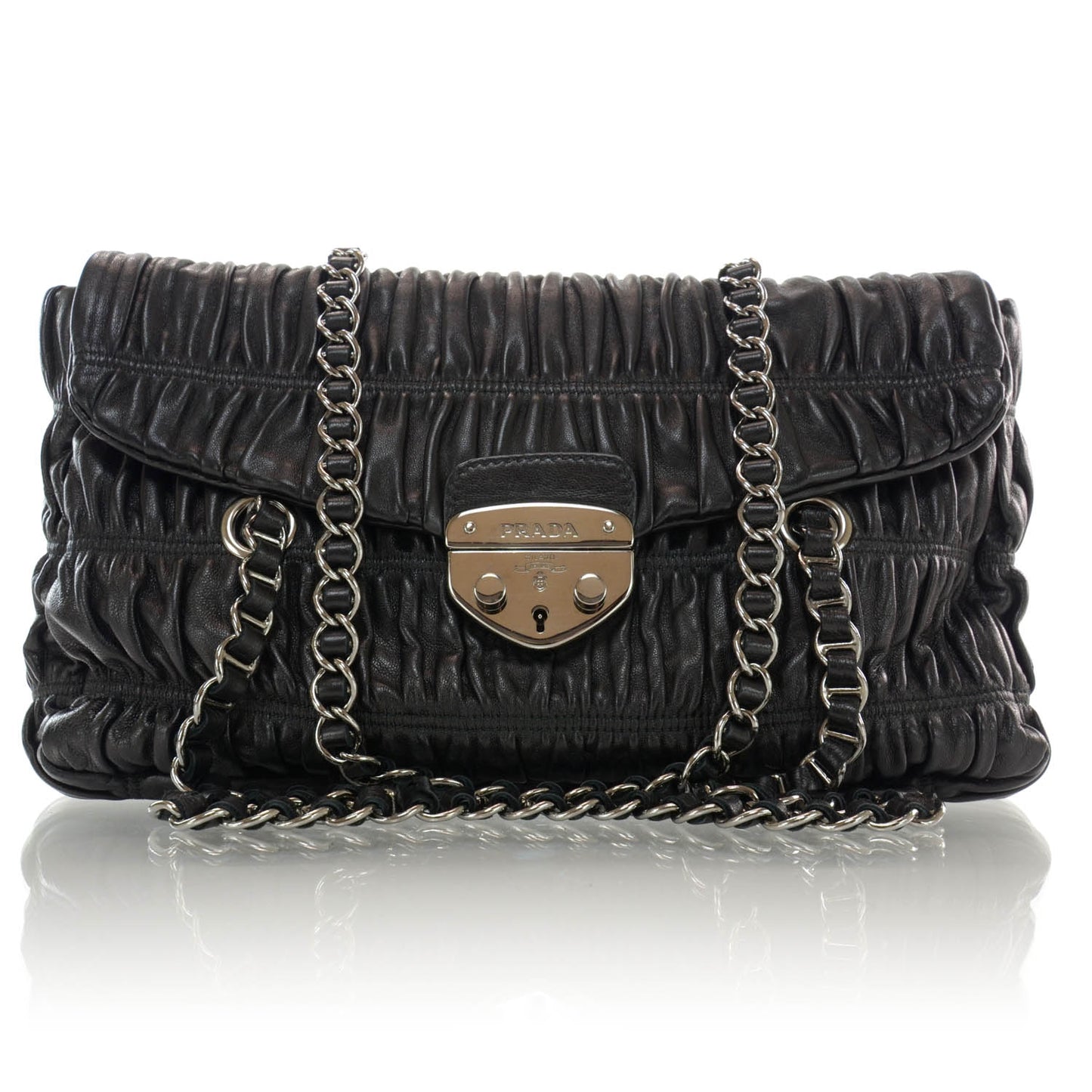 Nappa Gaufre Shopping Pattina Tote Nero Black