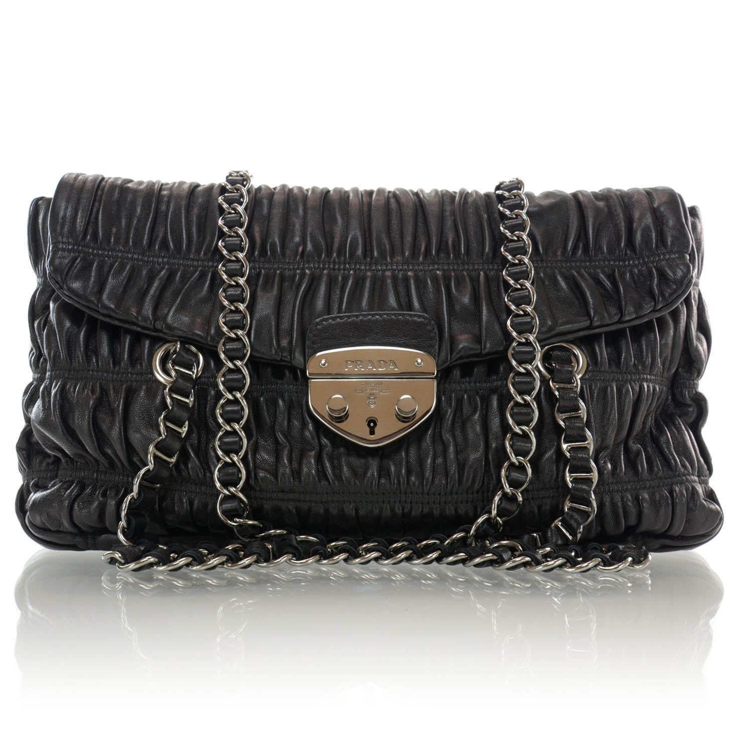 Prada Nappa Gaufre Shopping Pattina Tote Nero Black 1 of 8