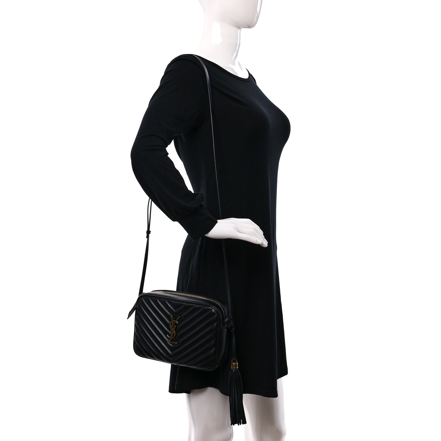 Calfskin Matelasse Monogram Lou Camera Bag Black